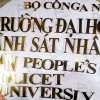 Bảng hiệu chữ inox vàng và Logo Trường ĐH Cảnh Sát Nhân Dân