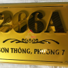 Bảng số nhà ăn mòn inox vàng số nổi 266A Sơn Thông