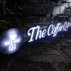 Chữ inox lồng mặt mica sáng đèn the coffe q1