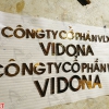 Làm chữ inox vàng gương công ty VLXD Vidona đẹp