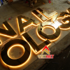 Gia công chữ inox vàng kết hợp đèn sáng chân Nailology