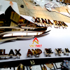 Gia công chữ nổi inox vàng tiệm Spa Xina