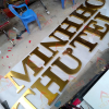Gia công chữ inox vàng xước cho Khách Sạn Minh Thư