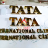 Gia công chữ nổi inox vàng Thẩm Mỹ Tata Clinic