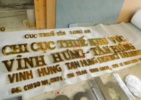Gia công chữ inox vàng Chi Cục Thuế Vĩnh Hưng - Tân Hưng