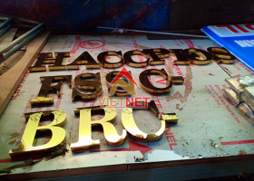Sản xuất chữ inox vàng cho công trình tại BRVT