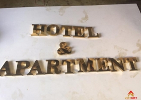 Mẫu chữ inox vàng Hotel & Apartment 