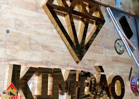 Chữ inox và logo tiệm vàng Kim Đào
