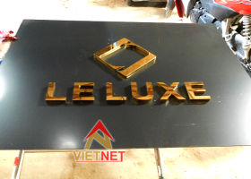 Mẫu chữ inox vàng logo thời trang LeLuxe 