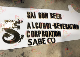Gia công chữ inox vàng cho Sai Gon Beer