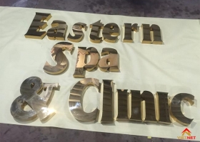 Kiểu chữ inox vàng Spa Eastern 