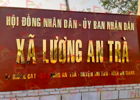 Chữ inox vàng cho UBND Xã Lương An Trà tỉnh An Giang