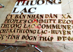 Bảng hiệu chữ inox UBND Xã Thường Lạc tỉnh Đồng Tháp