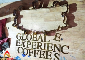 Gia công chữ nổi inox Global Experiences Coffee