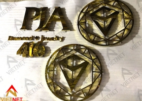 Gia công chữ nổi và logo inox tiệm Kim Cương PJA