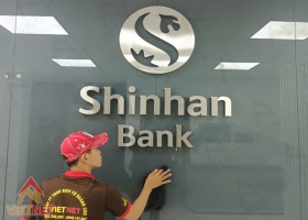 Làm chữ inox trắng cho Ngân hàng Shinhan - Nhanh, rẻ, chất lượng