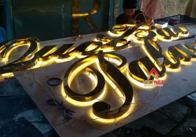 Gia công chữ inox vàng cho Quốc Bảo Palce tại Bình Định