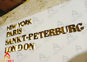 Gia công chữ nổi New York - Paris - Sankt - Peterburg- London 