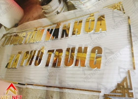 Gia công chữ inox vàng Trung Tâm Văn Hóa xã Phú Trung