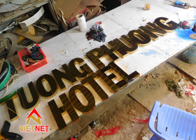 Gia công chữ nổi inox vàng Hotel TUONG PHUONG