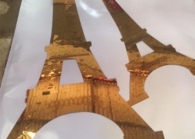 Mẫu chữ inox vàng khắc laser Paris