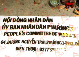 Gia công chữ inox cho UBND P3 TPCL tỉnh Đồng Tháp