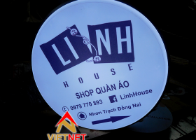 Hộp đèn mica hút nổi Shop Linh House