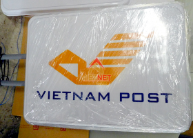 Gia công hộp đèn mica hút nổi cho VietNam Post