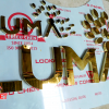 Mẫu logo và chữ inox vàng LuMa