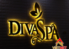 Mẫu bảng hiệu chữ inox vàng đẹp DivaSpa