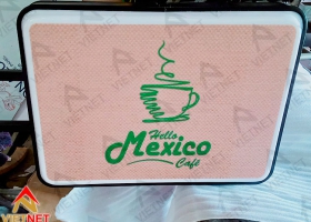 Mẫu hộp đèn mica hút nổi Tiệm Cafe Mexico